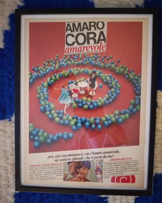Pubblicità vintage Amaro Cora originale anni 70