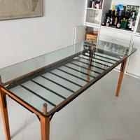 Tavolo di vetro molato anni '70