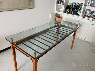 Tavolo di vetro molato anni '70