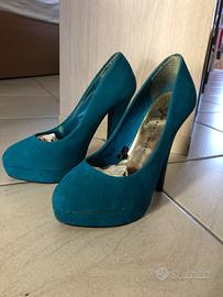 Scarpe Decolleté alte verde acqua