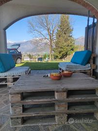 set tavolino divano pallet divanetti giardino 