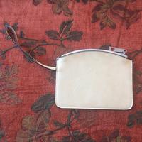 Mini-pochette in pelle color avorio
