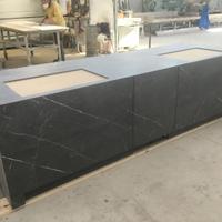 isola cucina in gres marmo grigio