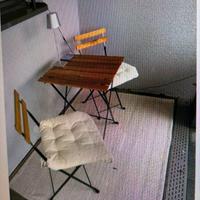 Gartenset, Balkonset, Holztisch mit 2 Stühlen, Top