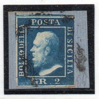 ASI422 - SICILIA, 2 grana n. 8a azzurro scurissimo