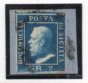ASI422 - SICILIA, 2 grana n. 8a azzurro scurissimo