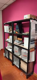 Coppia Librerie Stile Industriale - Legno e Nero