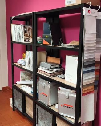 Coppia Librerie Stile Industriale - Legno e Nero