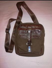 Piquadro originale zaino tracolla borsa pelle 