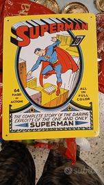 SUPERMAN TARGA IN METALLO ORIGINALE DC