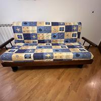 Divano Letto Matrimoniale con Doghe in Legno