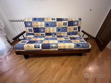 Divano Letto Matrimoniale con Doghe in Legno