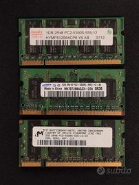 Banco RAM 1GB 2GB DDR2 PORTATILE