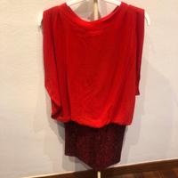 Abito elegante rosso con pailettes