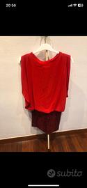 Abito elegante rosso con pailettes