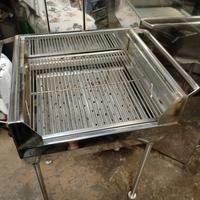 barbecue a legna totalmente acciaio inox 