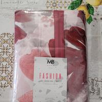 Completo letto matrimoniale fiori rossi