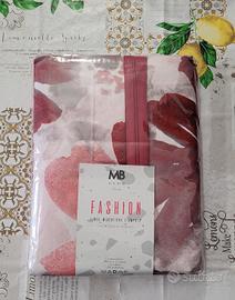 Completo letto matrimoniale fiori rossi