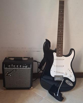 chitarra elettrica squier by fender +mplificatore 