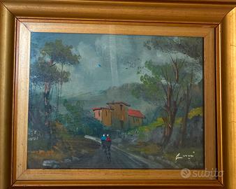 Quadro olio su tela - paesaggio rurale
