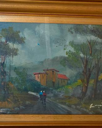 Quadro olio su tela - paesaggio rurale