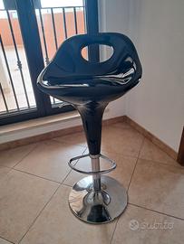 Sgabello da Bar moderno in ABS - NERO LUCIDO