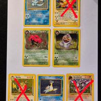 Lotto Carte Pokémon set jungle e fossil anni 90