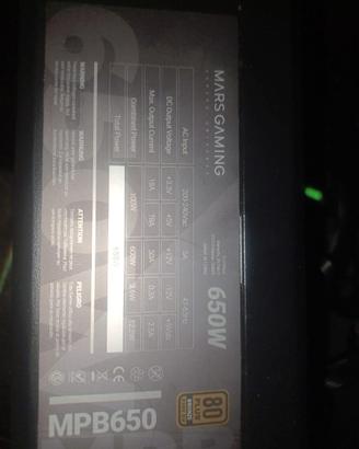 Alimentatore Mars Gaming MPB650 – 650W 80 Plus Bro