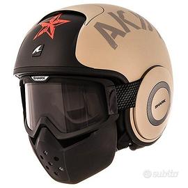 Casco Moto Jet Shark DRAK SOYOUZ Mat Beige Nero