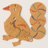 Set Vintage Porta Poggia Pentole + 3 PoggiaPentole