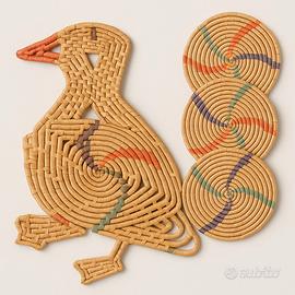 Set Vintage Porta Poggia Pentole + 3 PoggiaPentole