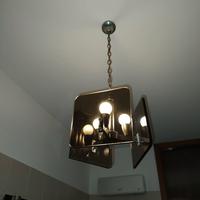 Coppia Specchio e lampadario bagno vintage