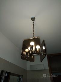 Coppia Specchio e lampadario bagno vintage