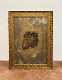 Quadro Astratto Informale Materico con Cornice Dor