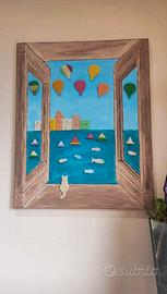 Quadro con finestra sul mare