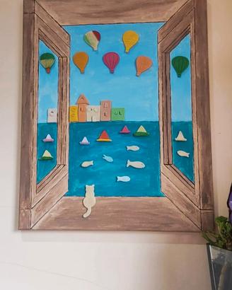Quadro con finestra sul mare