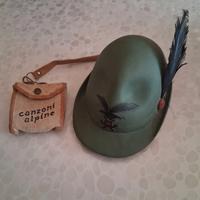 Mini giradischi cappello alpino anni 60/70 dischi