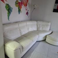 Divano angolare pelle bianco