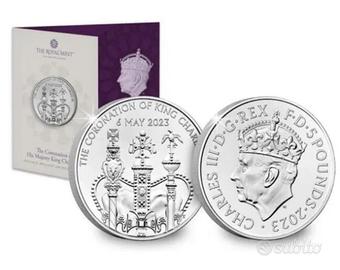 Sterlina 2023 Moneta £5 Incoronazione Re Carlo III