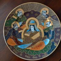 Piatti antichi Satsuma giapponesi dipinti a mano