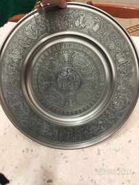 piatto in peltro Temperantia 