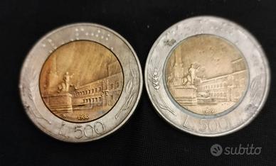 2 monete da lire 500. 