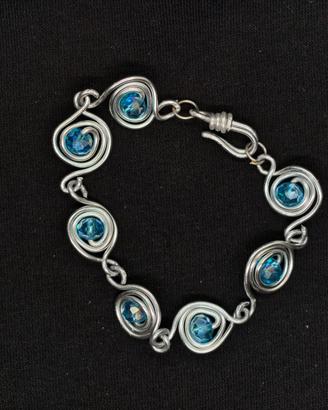Bracciale in alluminio e cristalli