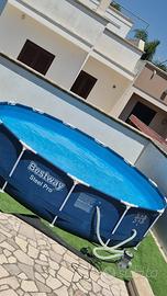 Piscina bestway 3,96x 2,93m + pompa+ teli