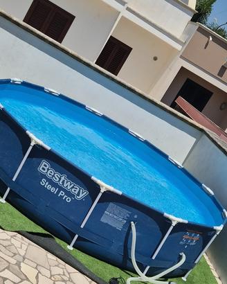 Piscina bestway 3,96x 2,93m + pompa+ teli