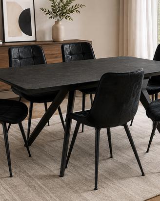Set 6 Sedie da Pranzo Nere – Design Moderno