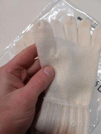 Guanti donna bianco panna taglia S cashmere
