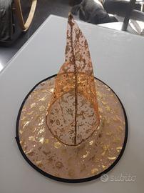 cappello strega oro/arancio NUOVO