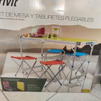 tavolo campeggio 4 sedie 