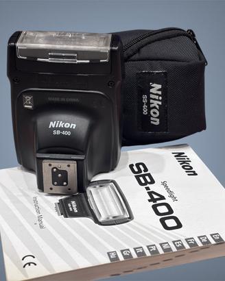 Flash Nikon SB-400 originale con custodia